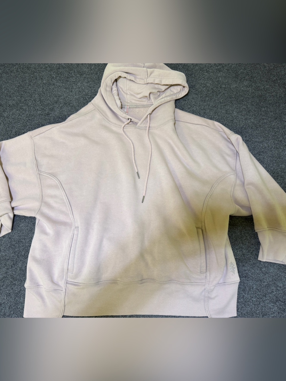 FP Movement by Free People Oversized Crewneck Hoodie in a Beige almost Pink